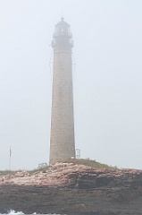Petit Manan Lighthouse Tower in Maine Fog